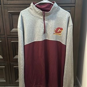 E5 XXXL Central Michigan University (CMU) Gray and Maroon Quarter Zip